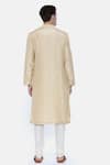 Shop_Mayank Modi - Men_Beige Silk Draped Kurta Set  _at_Aza_Fashions