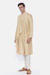 Buy_Mayank Modi - Men_Beige Silk Draped Kurta Set  _Online_at_Aza_Fashions