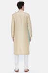 Shop_Mayank Modi - Men_Beige Silk Draped Kurta Set _at_Aza_Fashions