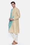 Buy_Mayank Modi - Men_Beige Silk Draped Kurta Set _Online_at_Aza_Fashions