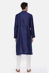 Shop_Mayank Modi - Men_Blue Silk Draped Kurta Set _at_Aza_Fashions