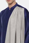 Shop_Mayank Modi - Men_Blue Silk Draped Kurta Set _Online_at_Aza_Fashions