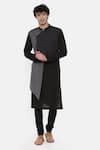 Buy_Mayank Modi - Men_Black Malai Cotton Layered Kurta Set  _Online_at_Aza_Fashions