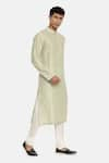 Mayank Modi - Men_Green Silk Cotton Kurta Set  _Online_at_Aza_Fashions