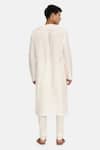 Shop_Mayank Modi - Men_White Silk Cotton Overlap Kurta Set _at_Aza_Fashions