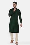 Buy_Mayank Modi - Men_Green Silk Slub Embroidered Mukaish Work Kurta Set _at_Aza_Fashions