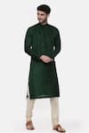 Buy_Mayank Modi - Men_Green Silk Slub Embroidered Mukaish Work Kurta Set _Online_at_Aza_Fashions