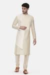 Buy_Mayank Modi - Men_Beige Silk Cotton Embroidered Floral Kurta Set _at_Aza_Fashions