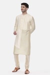 Mayank Modi - Men_Beige Silk Cotton Embroidered Floral Kurta Set _Online_at_Aza_Fashions