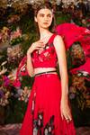 Mahima Mahajan_Pink Silk Organza Floral Print Lehenga Set_at_Aza_Fashions