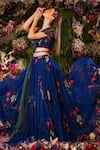 Mahima Mahajan_Blue Silk Organza And Shantoon & Embroidery Floral & Lehenga Set _Online_at_Aza_Fashions