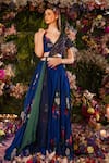 Buy_Mahima Mahajan_Blue Silk Organza And Shantoon & Embroidery Floral & Lehenga Set _Online_at_Aza_Fashions