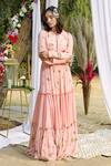 Buy_Mahima Mahajan_Pink Chinnon Printed Gown _at_Aza_Fashions