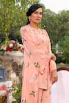 Mahima Mahajan_Pink Modal Satin Embroidered Jacket And Pant Set _Online_at_Aza_Fashions