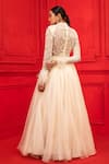 Shop_Mahima Mahajan_White Organza Embroidery High Neck Gown _at_Aza_Fashions