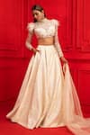 Buy_Mahima Mahajan_White Madrit Embroidered Blouse And Lehenga Set_at_Aza_Fashions