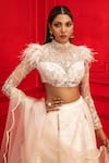 Buy_Mahima Mahajan_White Madrit Embroidered Blouse And Lehenga Set_Online_at_Aza_Fashions