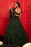 Shop Mahima Mahajan Green Georgette, Modal Satin Shantoon Sweetheart Neck Tiered Lehenga Set at Aza Fashions Shop_Mahima Mahajan_Green Georgette, Modal Satin Shantoon Sweetheart Neck Tiered Lehenga Set_at_Aza_Fashions