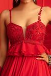 Shop_Mahima Mahajan_Red Net Embroidery Sweetheart Neck Peplum Anarkali With Dupatta _Online_at_Aza_Fashions