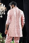 Shop_Mahima Mahajan_Pink Satin Organza Embroidered Floral Lucus Bundi And Kurta Set _at_Aza_Fashions