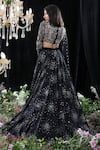 Shop_Mahima Mahajan_Black Organza, Net, Satin Organza, Lining Audrey Hand Embroidered Lehenga Set _at_Aza_Fashions