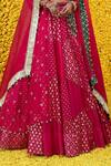 Shop_Mahima Mahajan_Pink Organza, Shantoon, Banarasi Chanderi Floral Pia Bridal Lehenga Set _Online_at_Aza_Fashions