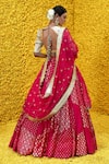 Shop_Mahima Mahajan_Pink Banarasi Chanderi Woven Floral Sweetheart Neck Sona Bridal Lehenga Set _at_Aza_Fashions