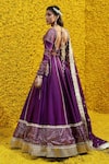 Shop_Mahima Mahajan_Purple Banarasi Chanderi Woven Floral Sweetheart Neck Jia Bridal Lehenga Set _at_Aza_Fashions