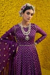 Buy_Mahima Mahajan_Purple Banarasi Chanderi Woven Floral Round Aahana Anarkali With Dupatta_Online_at_Aza_Fashions