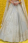 Mahima Mahajan_Green Banarasi Chanderi Woven Floral Sweetheart Neck Inaya Bridal Lehenga Set _at_Aza_Fashions