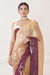 Buy_Manish Malhotra_Beige Sequin Embellished Saree With Blouse_Online_at_Aza_Fashions