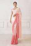 Buy_Manish Malhotra_Pink Sequin Embellished Saree With Blouse_at_Aza_Fashions