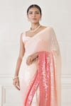 Manish Malhotra_Pink Sequin Embellished Saree With Blouse_Online_at_Aza_Fashions