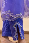 Pita Nila_Purple Chanderi, Silk Organza Beads, Embroidery V-neck Isla Kurta Set _at_Aza_Fashions