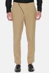 Mayank Modi - Men_Beige Malai Cotton Trousers For Men_Online_at_Aza_Fashions