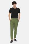 Buy_Mayank Modi - Men_Green Malai Cotton Trousers  _at_Aza_Fashions