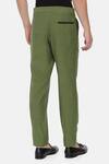 Buy_Mayank Modi - Men_Green Malai Cotton Trousers  _Online_at_Aza_Fashions