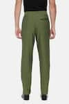 Buy_Mayank Modi - Men_Green Malai Cotton Trousers  _Online_at_Aza_Fashions