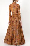 Shop_Masaba_Brown Crepe Printed Lehenga Set_at_Aza_Fashions