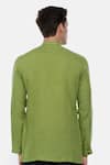 Shop_Mayank Modi - Men_Green 100% Linen Kurta  _at_Aza_Fashions