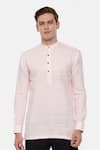 Buy_Mayank Modi - Men_Pink 100% Linen Kurta  _at_Aza_Fashions