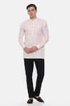 Buy_Mayank Modi - Men_Pink 100% Linen Kurta  _Online_at_Aza_Fashions