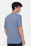 Shop_Mayank Modi - Men_Blue Malai Cotton Short Kurta  _at_Aza_Fashions