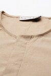 Mayank Modi - Men_Beige Malai Cotton Colorblock Short Kurta _at_Aza_Fashions