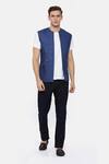 Buy_Mayank Modi - Men_Blue Linen Jacket  _Online_at_Aza_Fashions