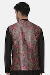 Shop_Mayank Modi - Men_Pink Silk Cotton Printed Floral Nehru Jacket _at_Aza_Fashions