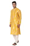 Buy_Masaba_Yellow Chanderi Foil Print Kurta _Online_at_Aza_Fashions