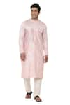 Masaba_Pink Chanderi Foil Print Kurta_Online_at_Aza_Fashions