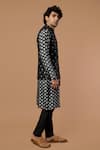 Masaba_Black Raw Silk Poppy Dew Print Bundi  _Online_at_Aza_Fashions