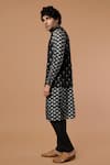 Buy_Masaba_Black Raw Silk Poppy Dew Print Bundi  _Online_at_Aza_Fashions